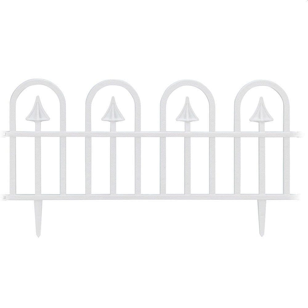 Gardulet pentru gradina Procart 60x31 cm 4 segmente PVC alb — imagine 1