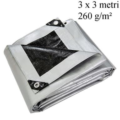 Prelata impermeabila cu inele metalice, 3x3 m, GWD