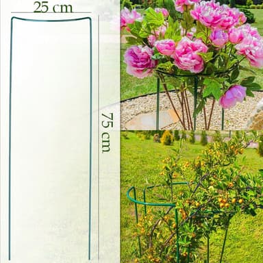 Suport metalic de flori Procart set 3 bucati 25x75 cm verde