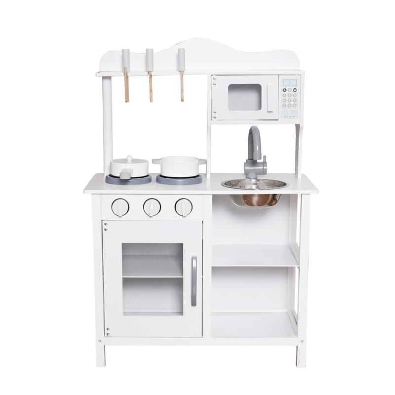 Bucatarie de joaca pentru copii Procart, Lemn si MDF, Alb, 60x30x85 cm — imagine 1