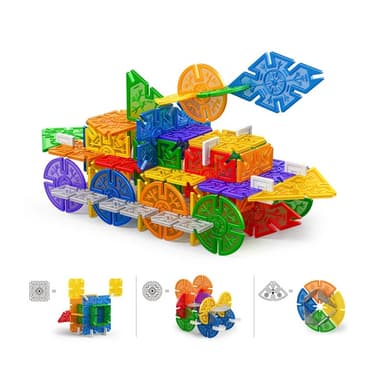 Jucarie blocuri constructie, Set STEAM Procart, 218 piese multicolore