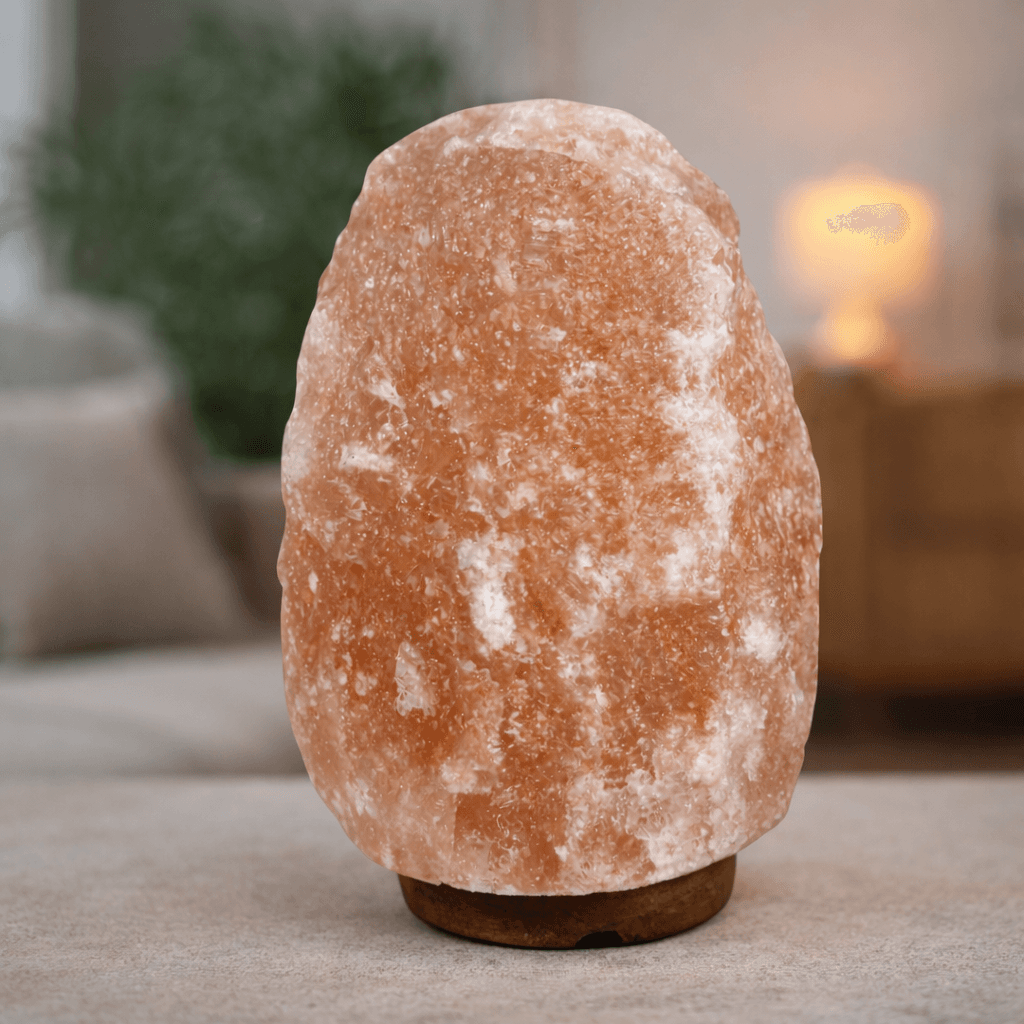 Lampa Procart sare Himalaya, 4-5 kg, intrerupator on/off, suport lemn — imagine 1