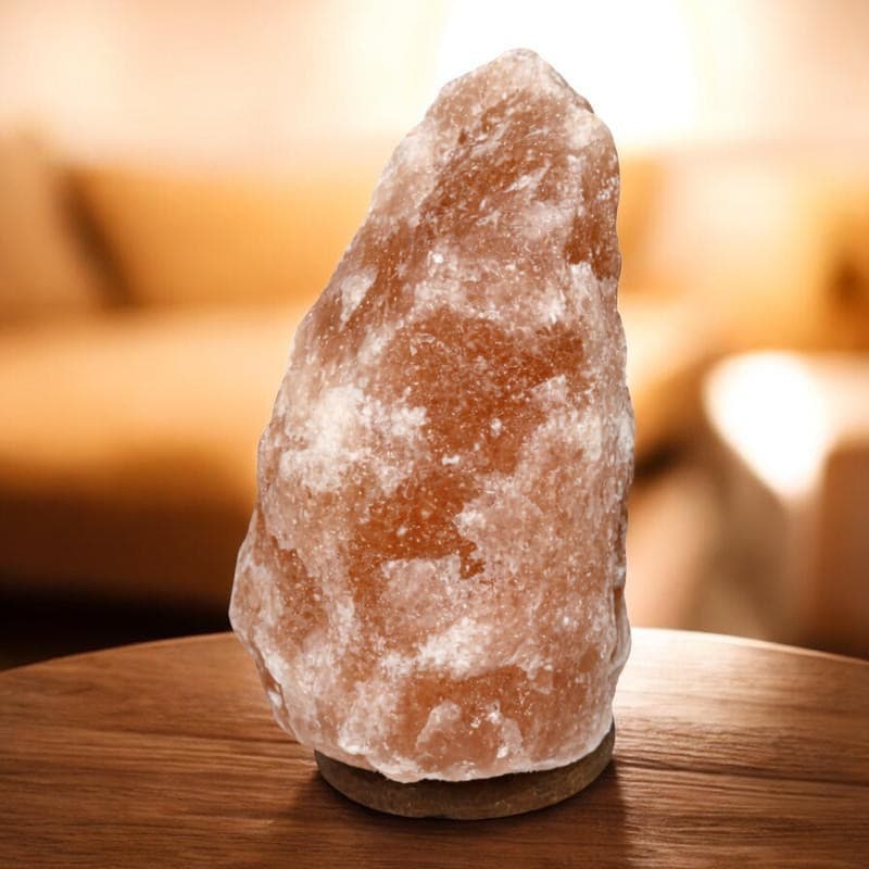 Lampa de sare decorativa Procart 5-6 kg baza din lemn — imagine 1