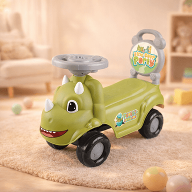 Masinuta fara pedale Procart model Dinozaur volan muzical verde