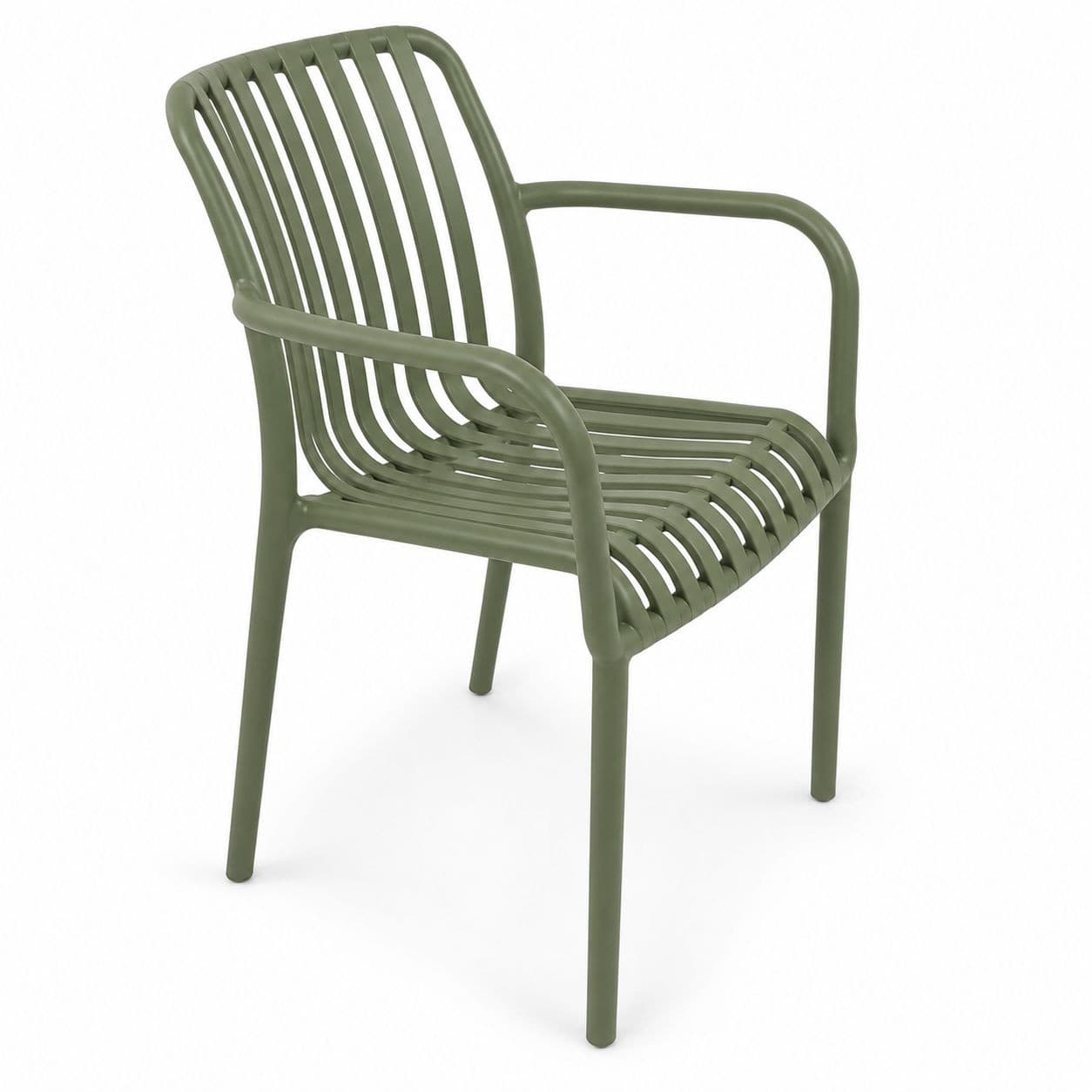 Scaun de gradina Gluhen stivuibil cu brate, pentru terasa si balcon, verde — imagine 1