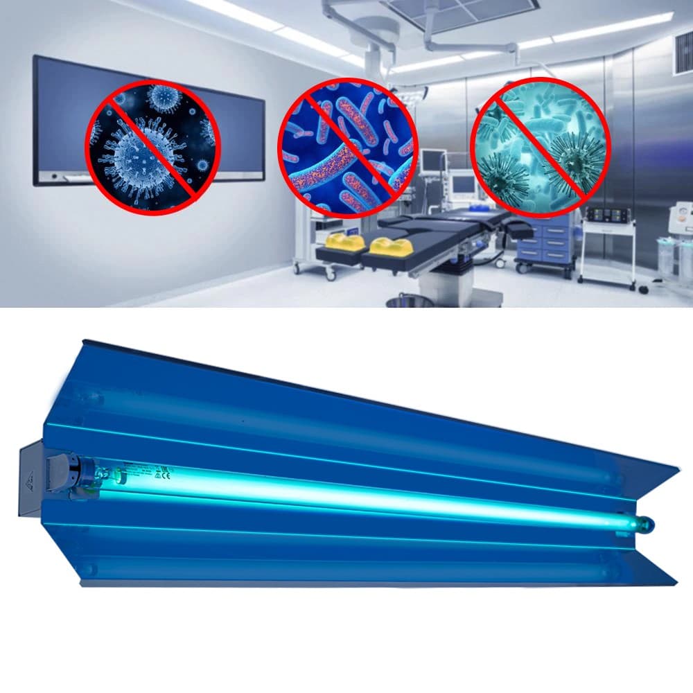 Lampa bactericida UVC Procart 30W orientabila cu reflector rotire 140 grade tub quartz fixare perete — imagine 1