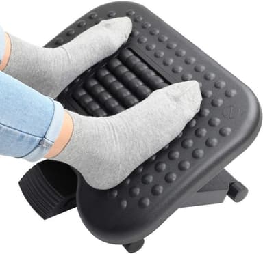 Suport ergonomic pentru picioare Procart inaltime ajustabila 3 pozitii, role masaj, anti-derapant