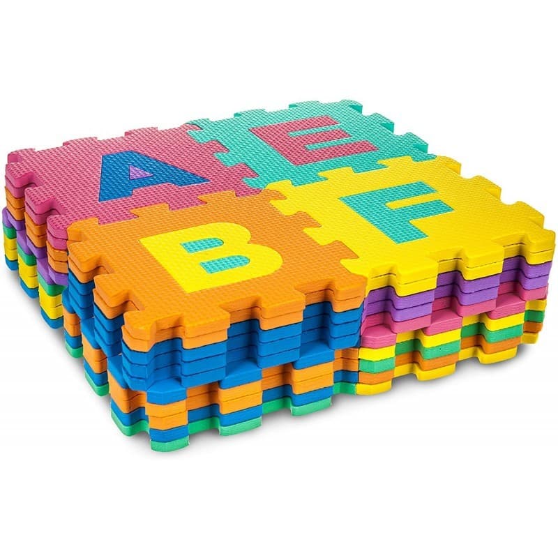 Covor Procart spuma eva tip puzzle cu cifre si litere 3 mp, 36 piese, 29x29 cm, grosime 0.9 cm — imagine 1