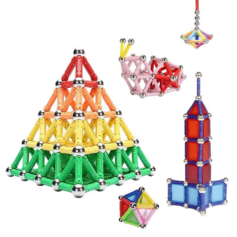 Set constructie magnetic 3D Procart 138 piese joc educativ — imagine 1