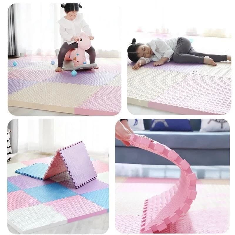 Covor puzzle XL Procart 60x60 cm spuma EVA albastru — imagine 1
