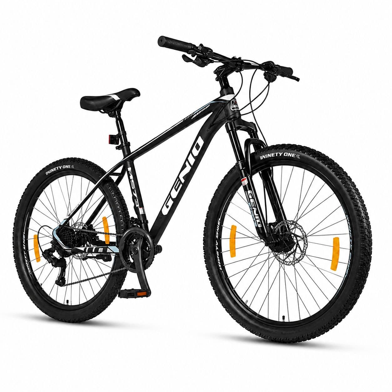 Bicicleta Genio Mountain bike 27.5 inch, aluminiu, frane hidraulice, 27 viteze, negru — imagine 1