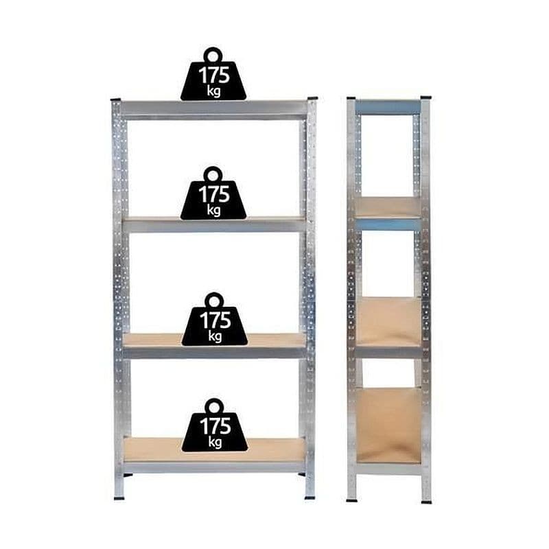 Raft metalic pentru depozitare Procart 4 nivele 175 kg per raft 150x75x30 cm — imagine 1