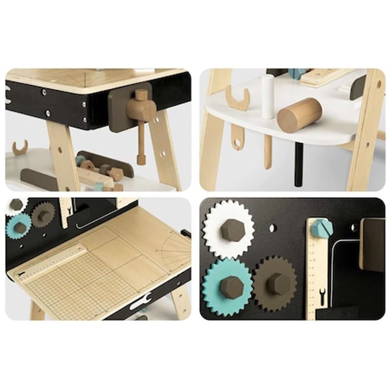 Banc de lucru pentru copii, Procart, set cu 8 unelte și raft depozitare — imagine 1