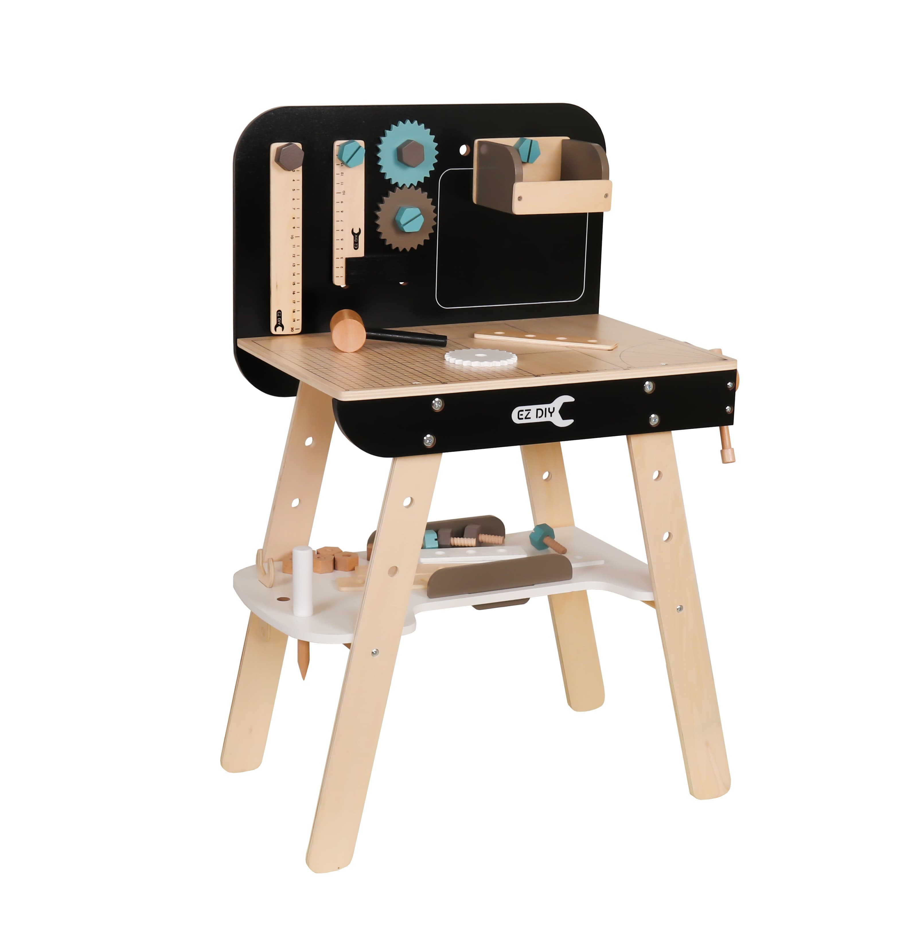 Banc de lucru pentru copii, Procart, set cu 8 unelte și raft depozitare — imagine 4