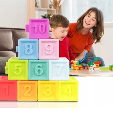 Cuburi senzoriale Procart silicon moale multicolor set 10 bucati