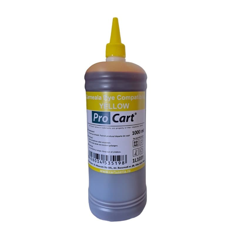 Cerneala Procart compatibila Epson L102 L103 L105 L106 Yellow 1 Litru — imagine 1