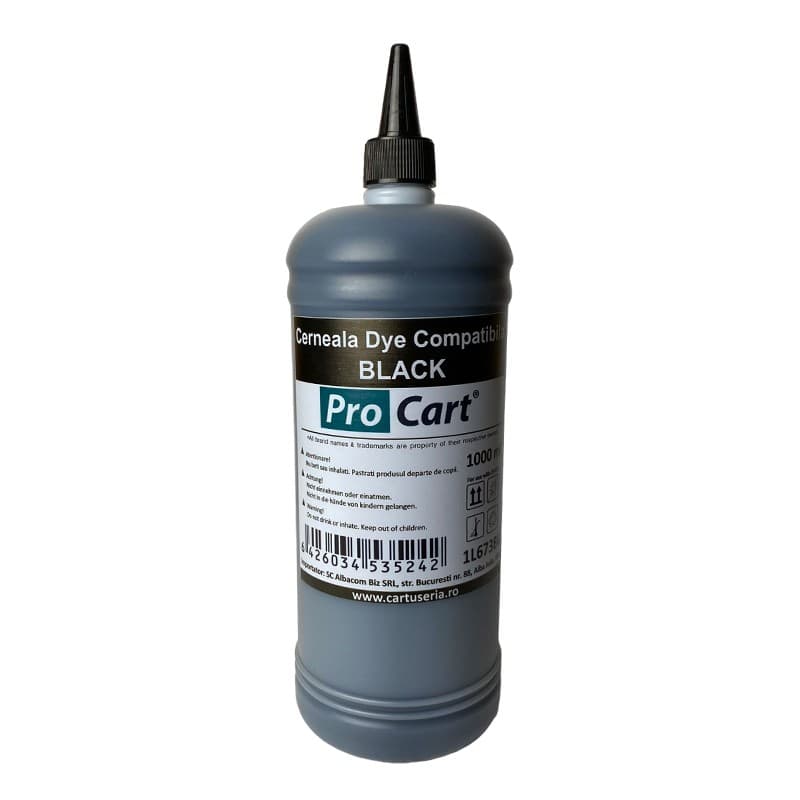 Cerneala dye compatibila Epson L Black, 1 Litru Procart — imagine 1