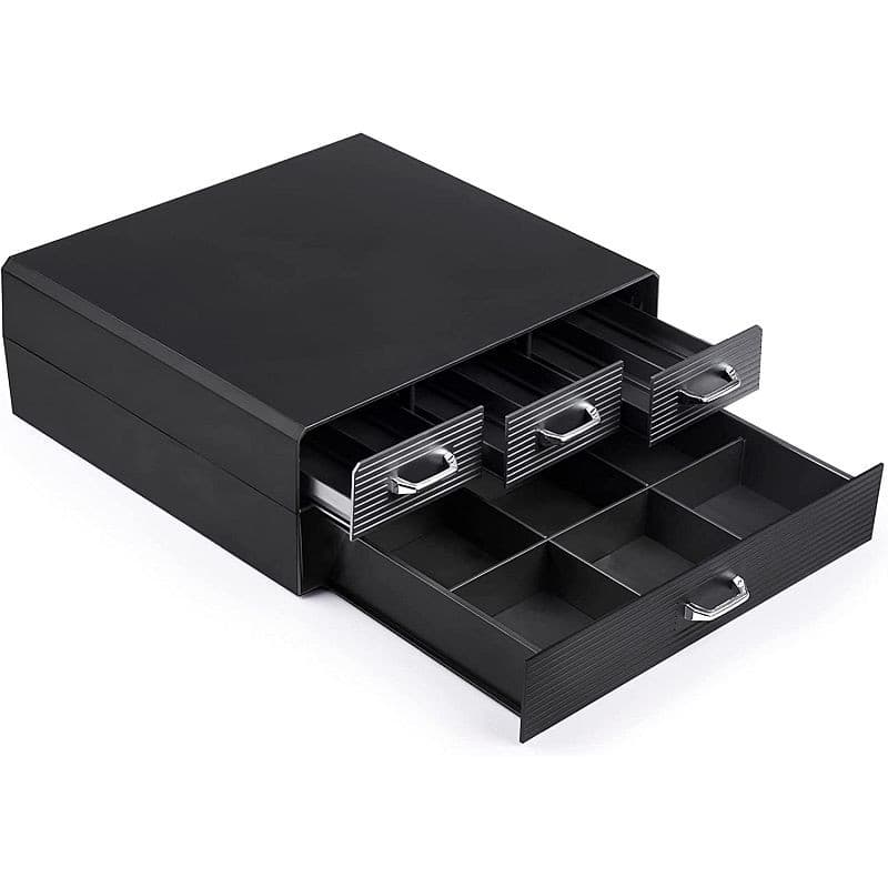 Organizator capsule cafea, Procart, 4 sertare negru — imagine 1