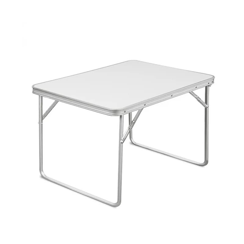 Masa pliabila pentru camping Procart 80x60x70 cm blat laminat cadru aluminiu alb gri — imagine 1