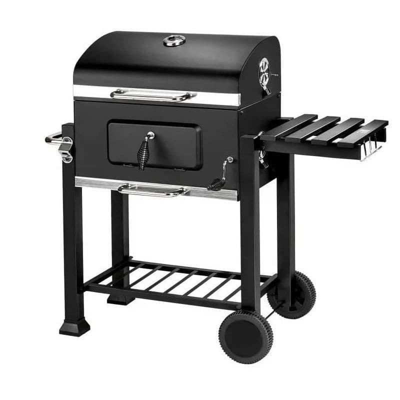 Gratar BBQ pe carbune Procart cu capac rabatabil, termometru si roti de transport — imagine 1