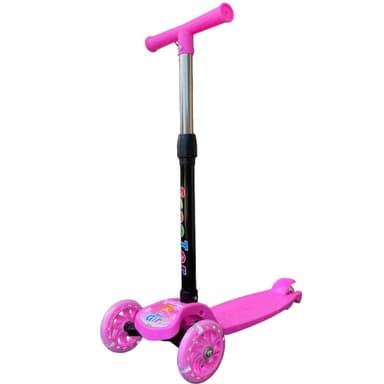 Trotinetă copii Procart 3 roți lumini LED roz