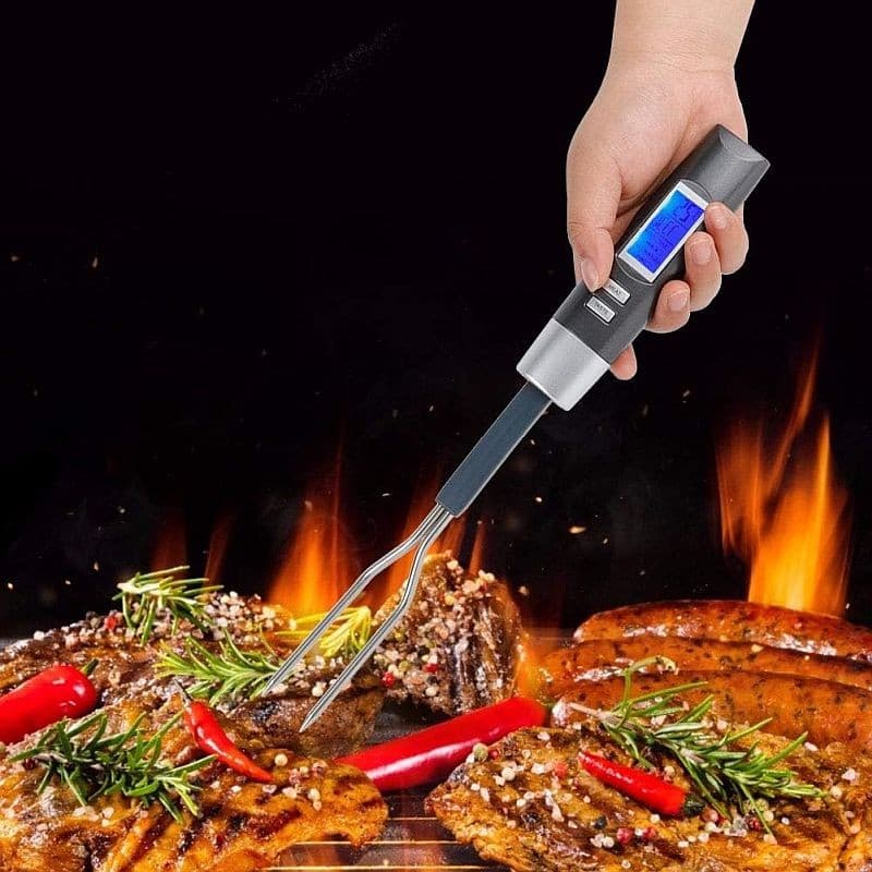 Termometru digital pentru carne Procart, sonda tip furculita, 6 tipuri carne, afisaj LED — imagine 1