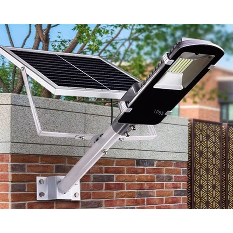 Lampa stradala solara Procart 100W, 206 LED-uri, 2 trepte iluminare, telecomanda, aluminiu — imagine 1