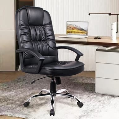 Scaun ergonomic directorial Procart negru, inaltime reglabila 108-118 cm