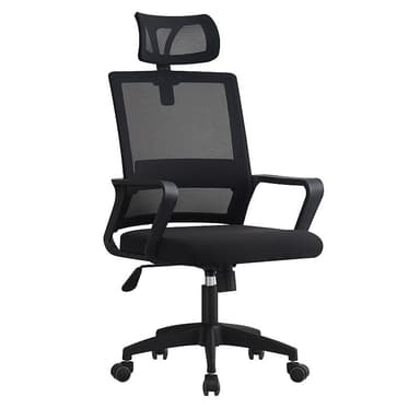 Scaun ergonomic de birou Procart, mesh, cu tetiera, reglabil si rotativ