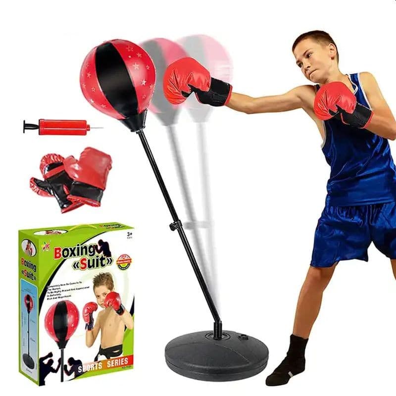 Set de box pentru copii Procart manusi para box pompa pentru umflat inaltime reglabila 70-106 cm — imagine 1