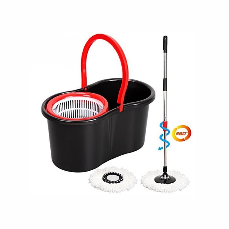 Mop rotativ cu galeata Procart rotire 360 grade, 2 capete interschimbabile, microfibra, maner telescopic — imagine 1