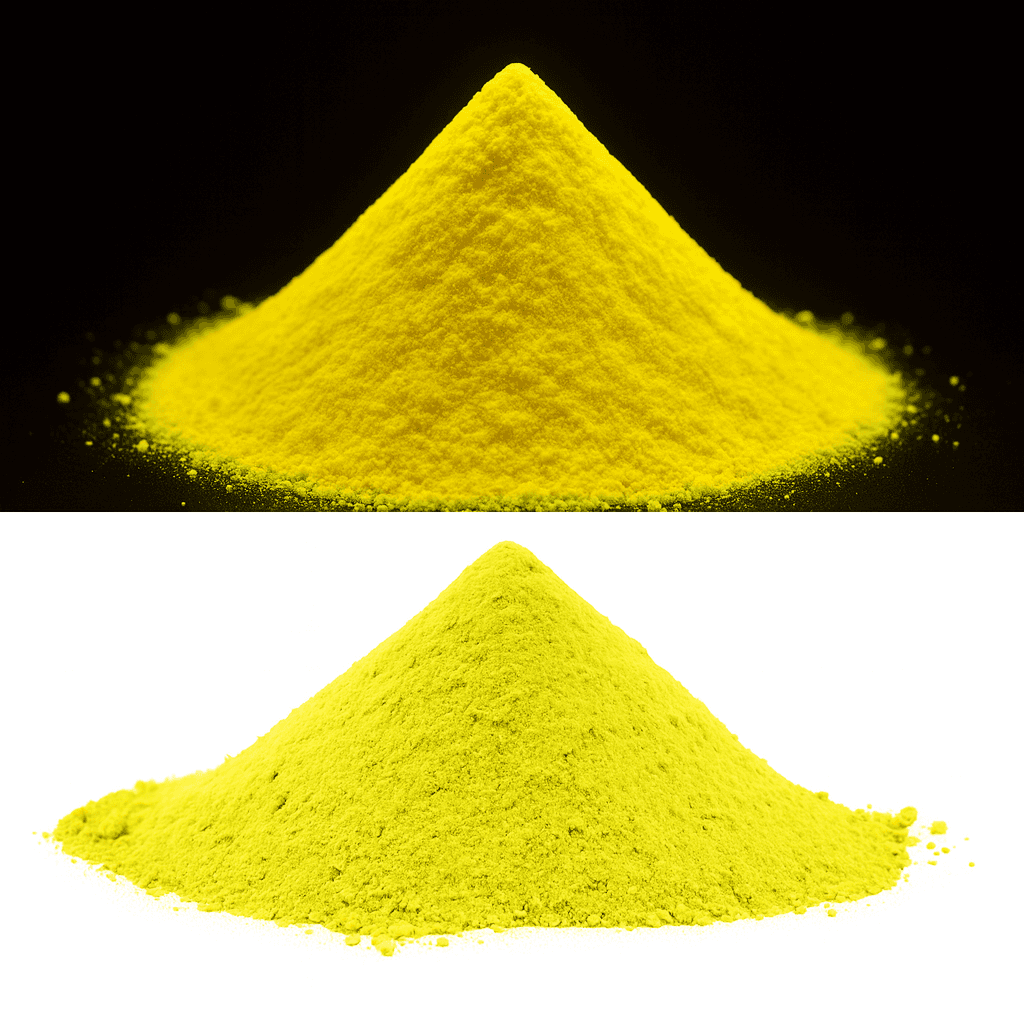 Pigment fluorescent galben reactiv UV — imagine 1