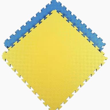 Covor tip puzzle Procart EVA 100x100 cm Galben/Albastru