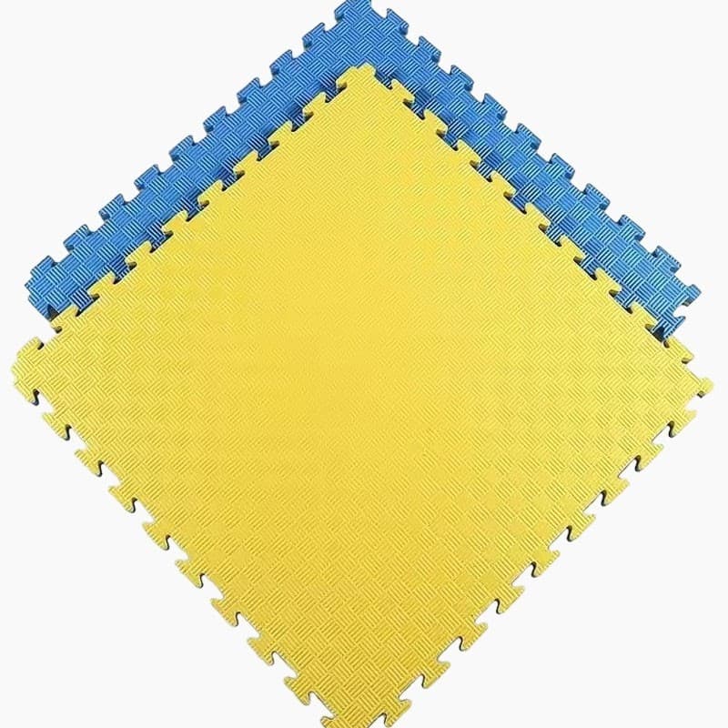 Covor tip puzzle Procart EVA 100x100 cm Galben/Albastru — imagine 1