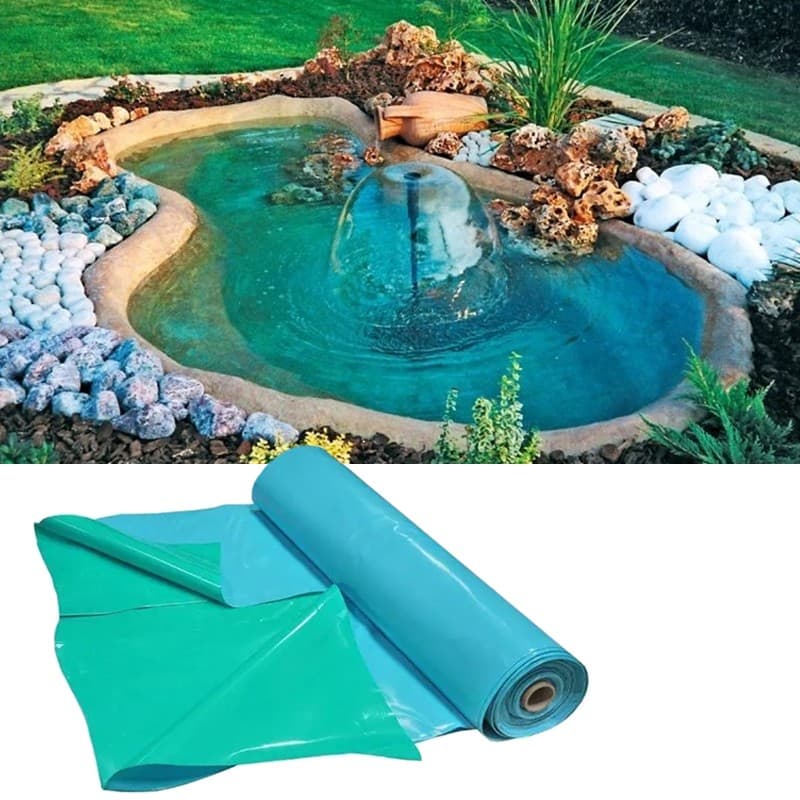 Folie PVC pentru iazuri, 8m x 1m, 3 straturi, albastru-verde — imagine 1