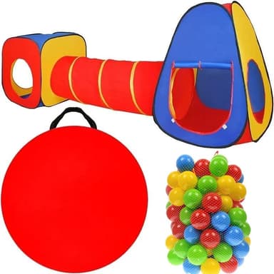 Cort de joaca 3 in 1 Procart set 100 mingi multicolore tunel cort iglu cub