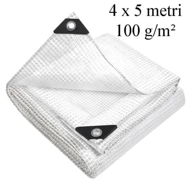 Prelata GWD ranforsata transparenta 4x5 m 100g/mp impermeabila