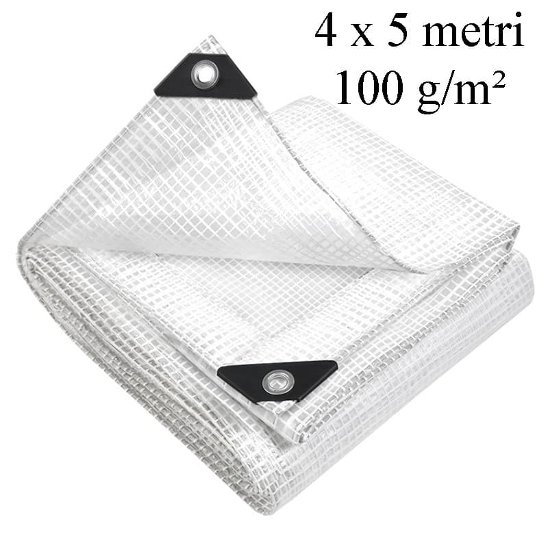 Prelata GWD ranforsata transparenta 4x5 m 100g/mp impermeabila — imagine 1