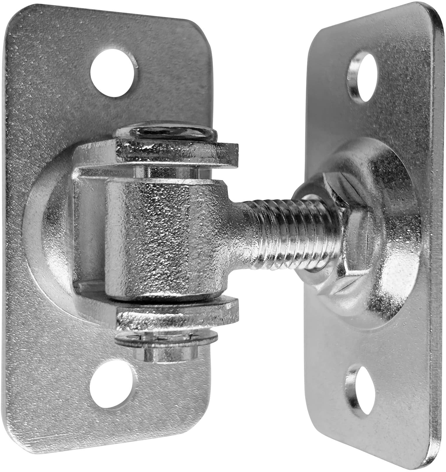 Balama poarta cu baza dubla, reglabila 50-70 mm, filet M12, zincata, argintie — imagine 1