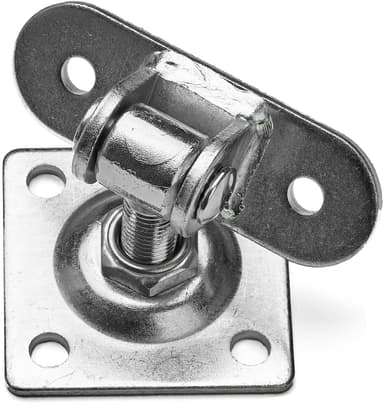 Balama reglabila pentru usi si porti, placa 80x80 mm, filet M16, otel galvanizat