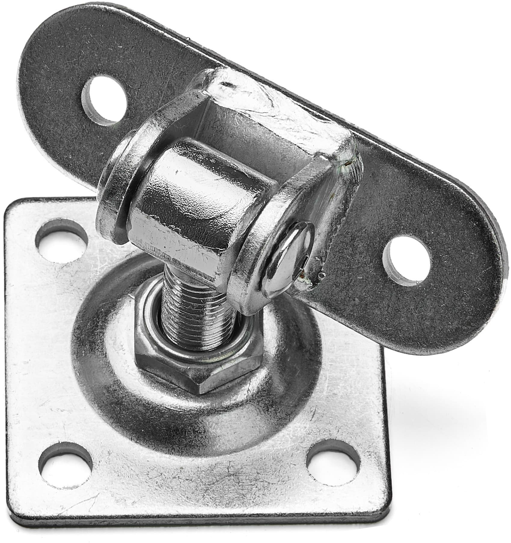 Balama reglabila pentru usi si porti, placa 80x80 mm, filet M16, otel galvanizat — imagine 1