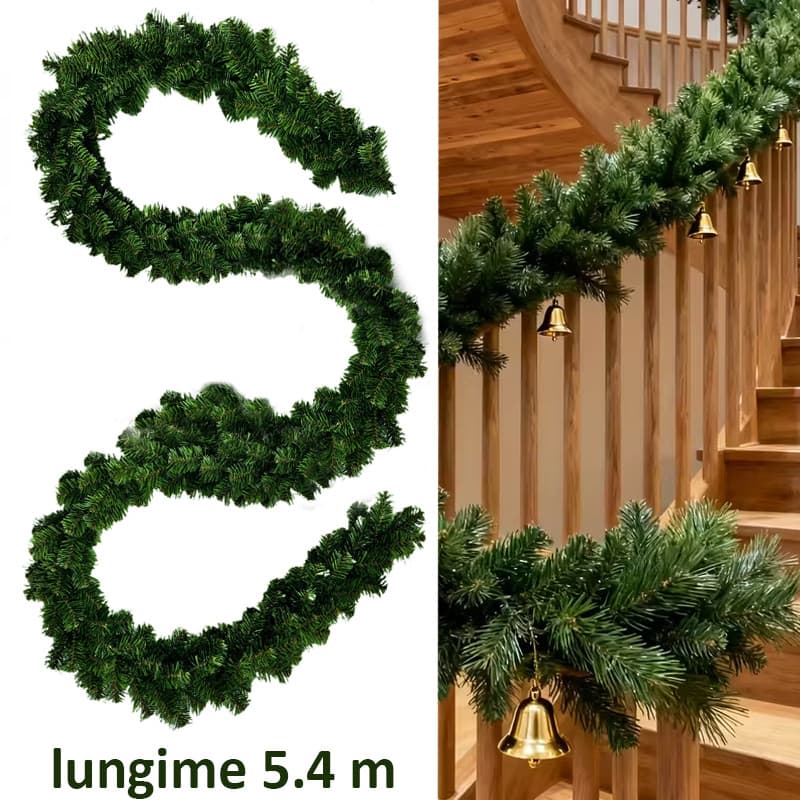 Ghirlanda decorativa Procart brad artificial dens 5.4 m — imagine 1