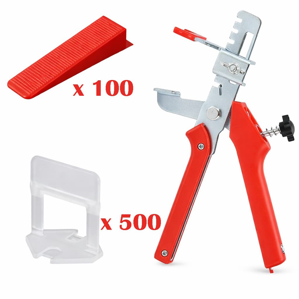 Kit de nivelare placi Procart complet cu cleste, 500 clipsuri 1.5 mm si pene nivelare — imagine 1
