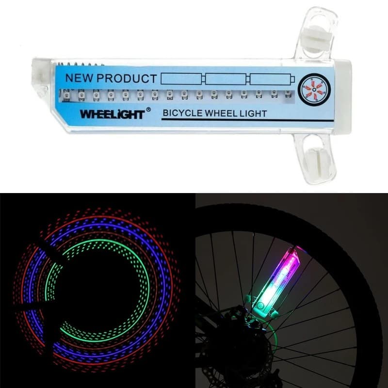 Lumina spita bicicleta PRC 32 LED-uri 4 culori senzor de miscare — imagine 1