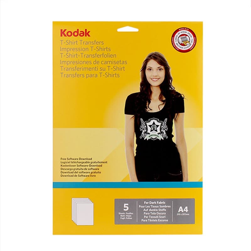 Hartie transfer termic A4 Kodak pentru tricouri negre — imagine 1