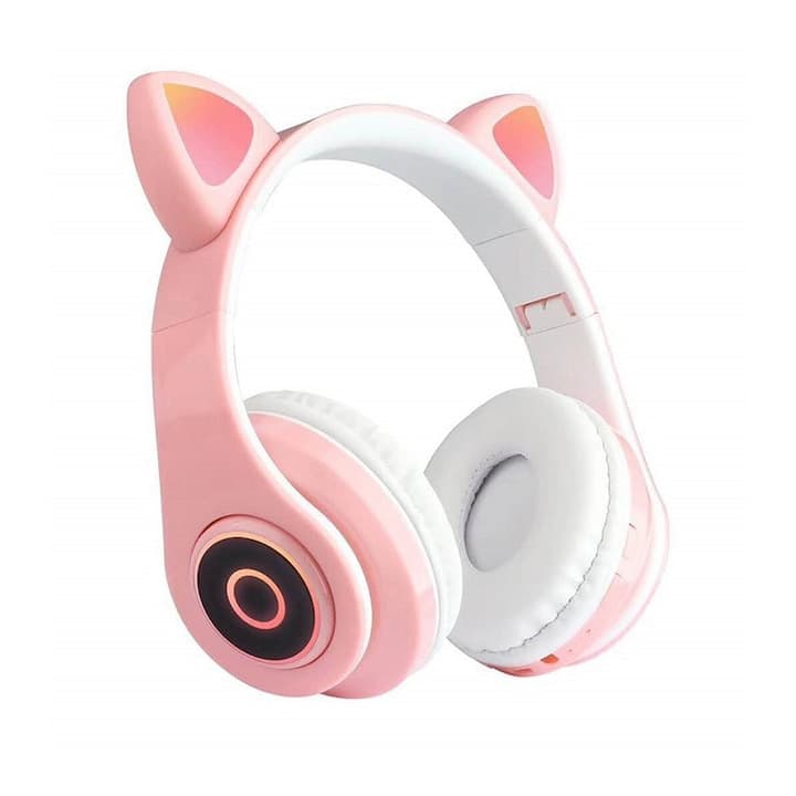 Casti Wireless Macvi Pliabile cu Urechi de Pisica Bluetooth 5.0 Roz — imagine 1