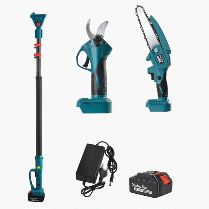 Set Foarfeca Electrica si Drujba cu Brat Extensibil Macvi — imagine 1