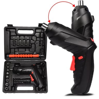Surubelnita Electrica Portabila Macvi Set 47 piese Acumulator Reincarcabil Maner Rotativ 90-180