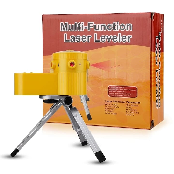 Nivela cu laser Macvi pe trepied pentru nivelare si aliniere in constructii — imagine 1