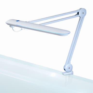 Lampa de birou LED Handy reglabila, 60 LED, 1350 lumeni, prindere cu clema, metal, alb